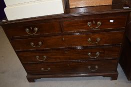 An early 20th Century mahogany chest of two over three drawers , Regency revival with bracket feet