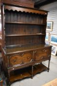 An early 20th Century oak dresser in the Jacobean revival style