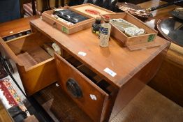 A selection of artist material in two desk style drawers