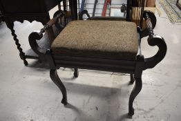 A Victorian mahogany piano stool