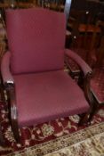 A hardwood framed armchair