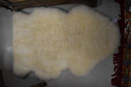 A traditional sheepskin rug
