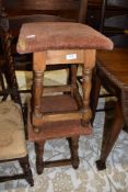 A pair of beech framed bar style stools