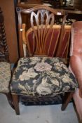 Victorian dining chairs one mahogany famed with fluted legs and harvest theme carved back with