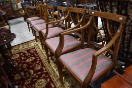 A set of six (four plus two) dining chairs