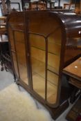 A 1930s Art Deco design mahogany display cabinet