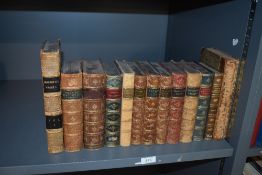 Antiquarian miscellany. Poetry and travel/topography interest. Condition mixed, all leather