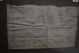 A 17th century vellum indenture. Relates to the sale of arable land in Yorkshire. Date - 1669.