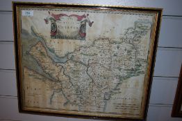 Antique Map. Morden - Chester [Cheshire]. Later colouring. Framed and glazed. (1)