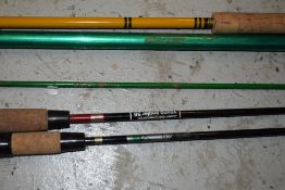 2 junior fishing rods and a fibreglass spinning rod by Modern Arms Company
