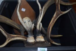 3 sets of mounted Antlers