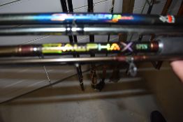 A Shakespeare Alpha x spin and a DAM On-line match fishing rod