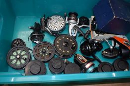 A selection of vintage fly and spinning reels