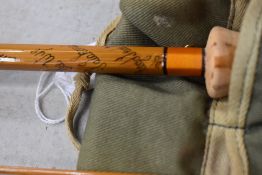 A Hardy 2pc split cane Palakona entitled 'the Wye' with very little signs of use in its original