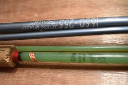 A shakespeare Alpha 1650-255 and a milbro fiberglass fishing rod