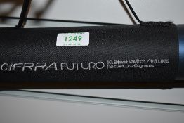 A Scierra Futuro 10.8 ft fishing rod unused in original soft and hard sleeves