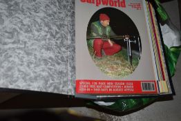 A bag of Carpworld magazines in binders issue 1- 32 1988