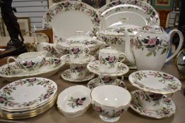 A modern part dinner and coffee service by Wedgwood in the Hathaway Rose pattern