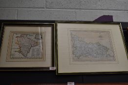 Two 20th century map prints including Michael Lewis North Riding and similar antique map of