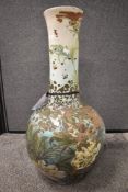 A Horace Elliott Arts and Crafts studio pottery floor vase of large bottle form in terracotta clay