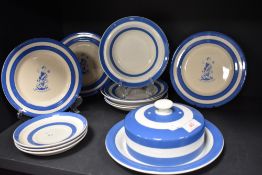 A selection of early 20th century TG Green Cornish ware ceramics three with the Cornish Pixie