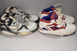 A pair of Reebok The Pump Limited Edition trainers size UK7, and a similar pair of vintage Nike 34