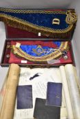 A selection of early 20th century Odd Fellows regalia and ephemera including HM silver medal for