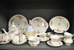 A Royal Albert part tea service in the Moss Rose design. Appears as new with little to no wear