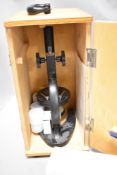 An early 20th century scientific microscope made in USSR WM-1 with case