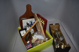 Antique and later hardware including knitting stick, cutlery, butter pats etc
