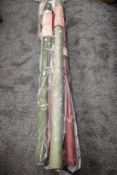 Six rolls of upholstery or craft fabrics in various colours and textures