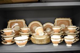 A Tuscan Plant China part tea service in an Art Deco design. Appears as new with little use