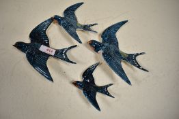 Four Beswick Wall Plaques, Swallows 757-1 x2, 757-2 and 757-3