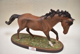 A Royal Doulton prototype one off figure of a race horse in matt glaze on naturalistic grass base,