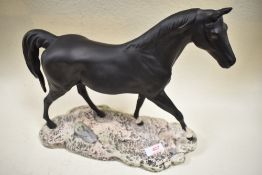 A Beswick study, Nighshade on ceramic base, black, matt 2671