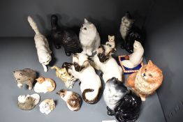 A large collection of cat studies, predominantly Beswick and Royal Doulton.