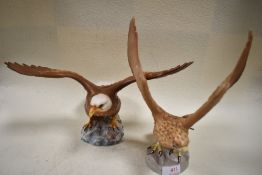 Two Beswick studies, Golden Eagle, matt 2062 and Bald Eagle, matt 1018