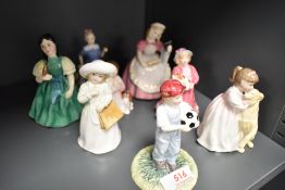Eight Royal Doulton children figures My first figurine, Cookie, Buddies, Almost Grown, Francine, A