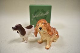 Two modern Spaniel dog figures including boxed John Beswick and ginger cocker spaniel marked PAT