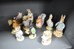A collection of Ten Royal Albert and Beswick Beatrix Potter studies, to include; Little black