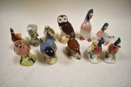 Eleven Beswick Bird Studies, Ducks 919A & 919B, Pheasant 767 x2 and 767B, Blue Tit 992B, Robin 980A,