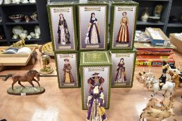 Seven Regency Fine Arts Figurines, Henry the VIII collection, including the Six Wives.