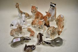 A collection of animal studies to include badger, racoon, giraffe,deer, fox, horse and more, USSR