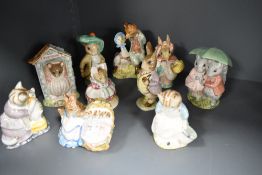 Ten Royal Albert and Beswick Beatrix Potter studies, to include; Hunca Munca, Mrs Rabbit and