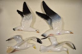 Four Beswick Wall Plaques, Seagull 658 x2 both restored and 922-1, 922-2