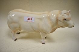 A John Beswick study, Charolais Bull, no box, with polystyrene packaging JBF74