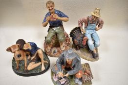 Four Royal Doulton figurines in matte finish to include; Thanksgiving and Dreamweaver.