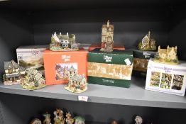 An assortment of Lilliput Lanes to include; Haberdashery, Moot Hall Keswick and Bookshop.
