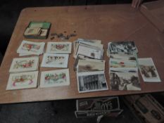 A collection of Postcards, mainly black and white real photo cards includes WW1 interest, Shetland
