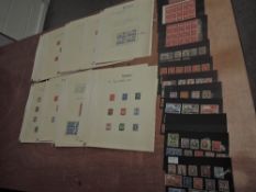 A collection of stock Cards and Sheets of Overprints for Middle Eastern Stamps 1952-1960 includes